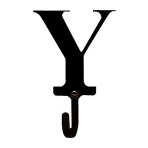 Letter Y Black Metal Wall Hook -Small