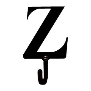 Letter Z Black Metal Wall Hook -Small