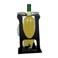 2-Glass 1-Bottle Holder Caddy Moose Design