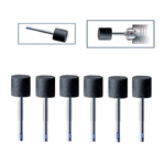 SILICONE MOUNTED CYLINDERS  Medium Grit - Dimensions: 14mm long x 12 mm diameter Sold in