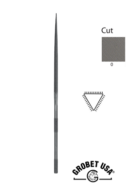 THREE SAUARE NEEDLE FILE Grobet Length 6-1/4"-  Cut 0