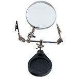 DOUBLE CLAMP STAND WITH MAGNIFIER Lens 3-1/2"- Power  2X