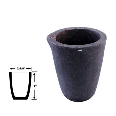 GRAPHITE MELTING CRUCIBLES Style 1  3-1/2" dia. (outside)