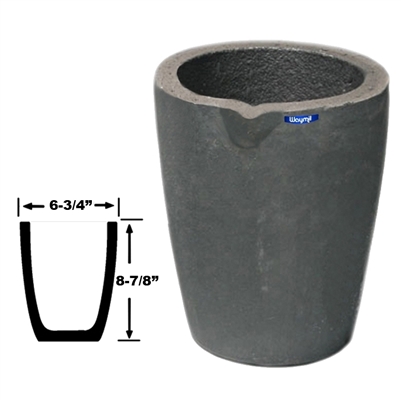 GRAPHITE MELTING CRUCIBLES  Style 14 6-3/4" dia. (outside)