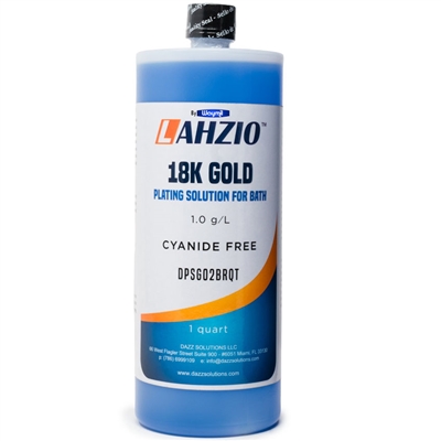 ECO-FRIENDLY 18K COLOR GOLD PLATING SOLUTION FOR BATH PLATING 1 QUART 32 OZ CYANIDE FREE