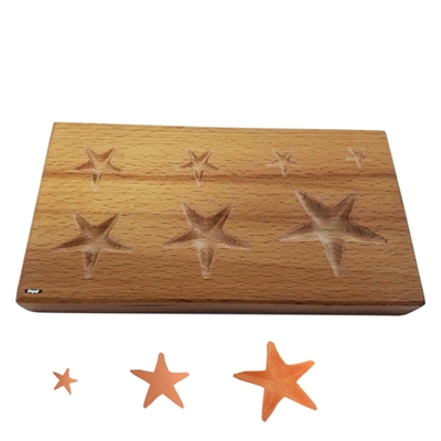 WOOD SHAPPING BLOCK Stars Depressions