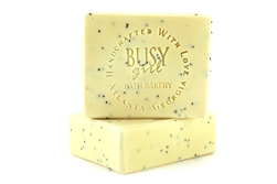 vegan soap for sensitive skin lemon poppy seed fragrance and raw cocoa butter