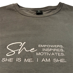 She Inspires Embroidered Tee