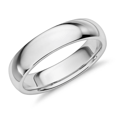 Platinum Cherish Comfort Fit Wedding Ring in Platinum or Gold 5mm