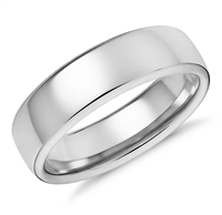 Honey Modern Comfort Fit Wedding Ring in Platinum or Gold 6mm