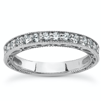 Immaculate Elegance Hand Engraved MicropavÃ© Diamond Ring 3/8 ct. tw.