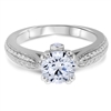 White Fire & Cerulean Splendor Diamond Engagement Ring F-G VS1-VS2