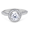 Vintage Floating  Halo Diamond Engagement Ring F-G VS