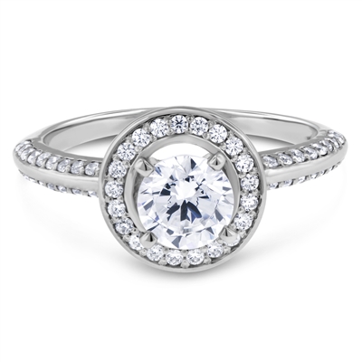 Vintage Floating  Halo Diamond Engagement Ring F-G VS