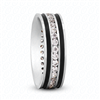 Fancy Diamond Wedding Ring in White Gold 7 mm