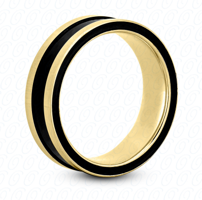 Fancy  Wedding Ring in Yellow Gold 6 mm