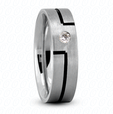 0.08 TCW Fancy Round Diamond Wedding Ring in White Gold 6 mm Satin Finish