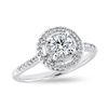 Halo Vintage Round Diamond Engagement Ring in 14k White Gold 0.54 ct. tw.