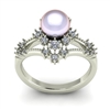 Crown Of Pearl Diamond Engagement Ring