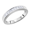 Matching Diamond Wedding Band Channel Invisible Set Princess Cut Ring in White Gold 14K 0.62 ct. tw.