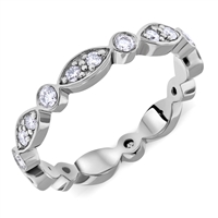 Eternity Ring Round Diamond Wedding Band Round-Marquee-Cluster Setting in 950 Platinum 0.56 ct. tw.