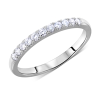Pave Matching Diamond Wedding Band Anniversary Ring in White Gold 14K 0.22 ct. tw.