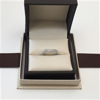 Matching Curved Diamond Wedding Band Vintage Desing Anniversary Ring in White Gold 14K 0.21 ct. tw.