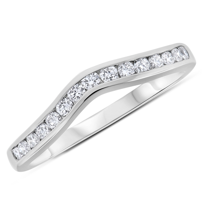 Matching Diamond Wedding Band Anniversary Ring in White Gold 14K 0.30 ct. tw.