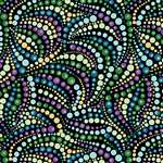 Benartex Circle Play - Beaded Swirls Black/Multi 10065-12 Half yard