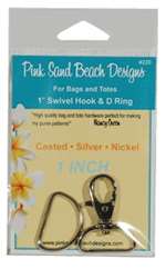 Pink Sand Beach Designs 1" Swivel Hook and D Ring Silver Nickel