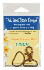 Pink Sand Beach Designs 1" Swivel Hook and D Ring Antique Gold