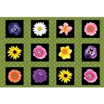 Benartex Bloom with a View Floral Flower Box Green 4809-44 Half yard