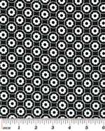 Benartex Op Art Reflections by Maria Kalinowski Flower Gems Black 6213-12 Half Yard