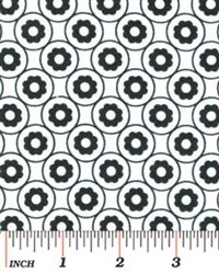 Benartex Op Art Reflections by Maria Kalinowski Flower Gems White 6213-9 Half Yard