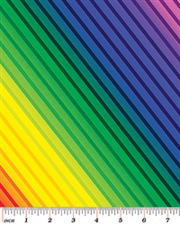 Benartex Kanvas Basics Diagonal Rainbow Multi 8034-99 Half Yard