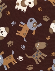 Timeless Treasures Stitched Dogs Dog-C5855-Brown Half Yard