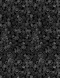 Timeless Treasures Happy Dash Twirls GAIL-C7746-Black Half Yard