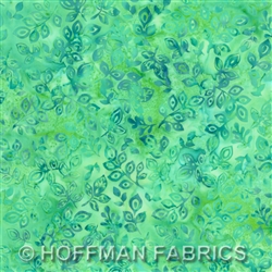 Hoffman Bali Batiks 885 Stylized Leaves K2438-234 Peridot Half Yard