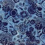 Hoffman Bali Handpaints L2576-243 Floral Garden Delft Half Yard