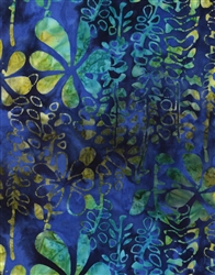 Tonga Batiks Flower Shower Tonga-B9377-Cobalt Half Yard