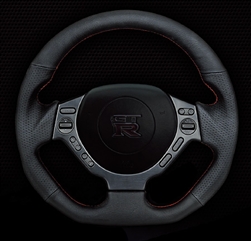 C-WEST R35 GT-R Durement Steering Wheel With Red Stich