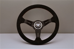 Nardi Sport Rally (Deep Corn) 350mm Black Suede / Black Spokes / Red Stitch