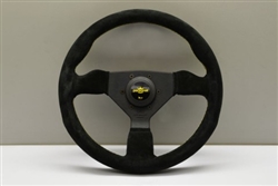 Personal Neo Grinta Steering Wheel  330mm Black Suede / Black Spokes / Yellow Stitch