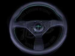 Personal Grinta Steering Wheel 330mm Green Stitched Leather Steering Wheel