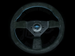 Personal Grinta Steering Wheel 330mm Black Suede w/ Blue Stitch Steering Wheel