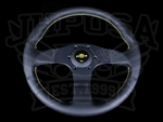 Personal Neo Actis Steering Wheel 330mm Black Leather / Black Spokes / Yellow Stitch