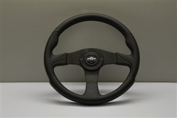 Personal Thunder Steering Wheel 350mm Black Leather / Black Perforated Leather / Black Spokes