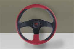 Personal New Racing Steering Wheel 320mm Red Leather / Black Perforated Leather / Black Spokes