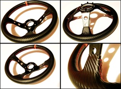 Carbon Fiber Wrapped Deep Dish Steering Wheel