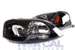 99-00 Honda Civic Black Housing Jdm Style Headlights